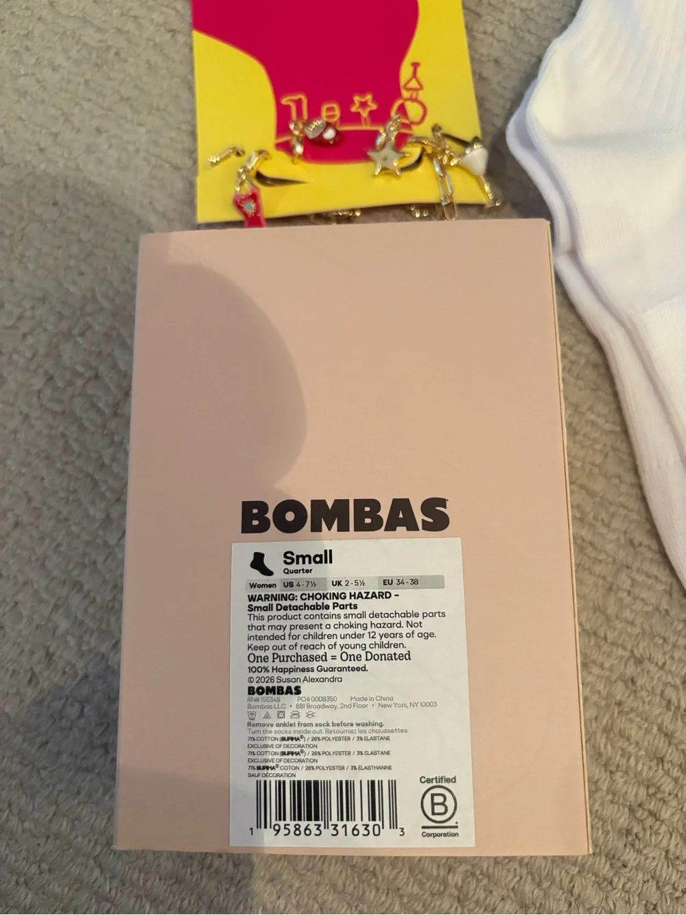 Bombas x Susan Alexandra Charms and Anklet Quarter Socks